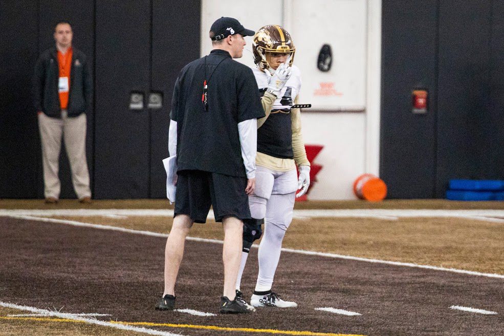 WMU Football Skyy Moore and Greg Harbaugh Jr.